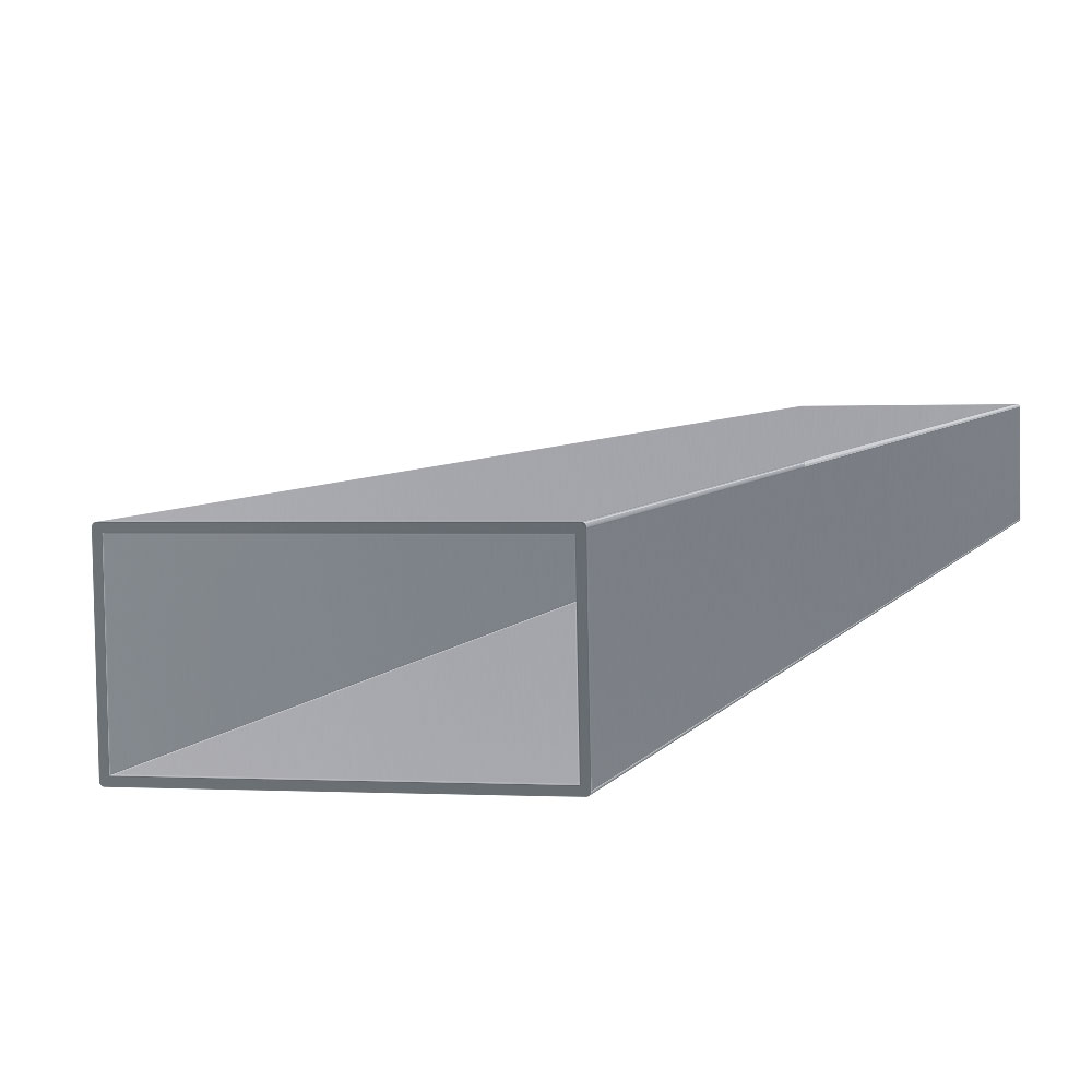 JARDIN202 - Perfil de Aluminio Blanco - Tubo rectangular - x3 unds